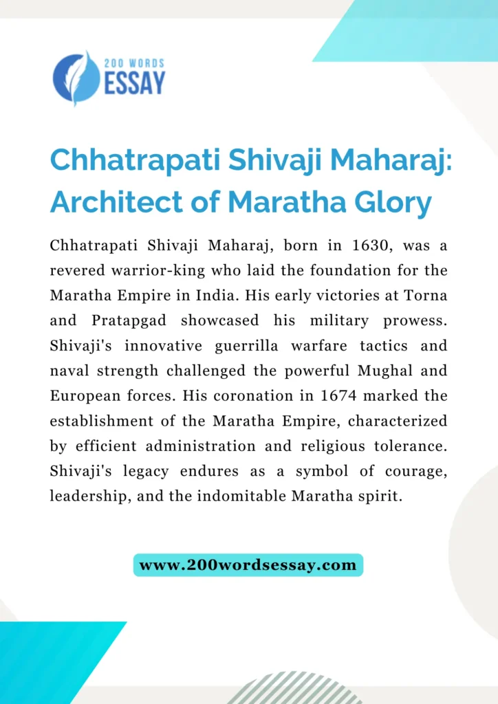 Chhatrapati Shivaji Maharaj Essay 100 Words