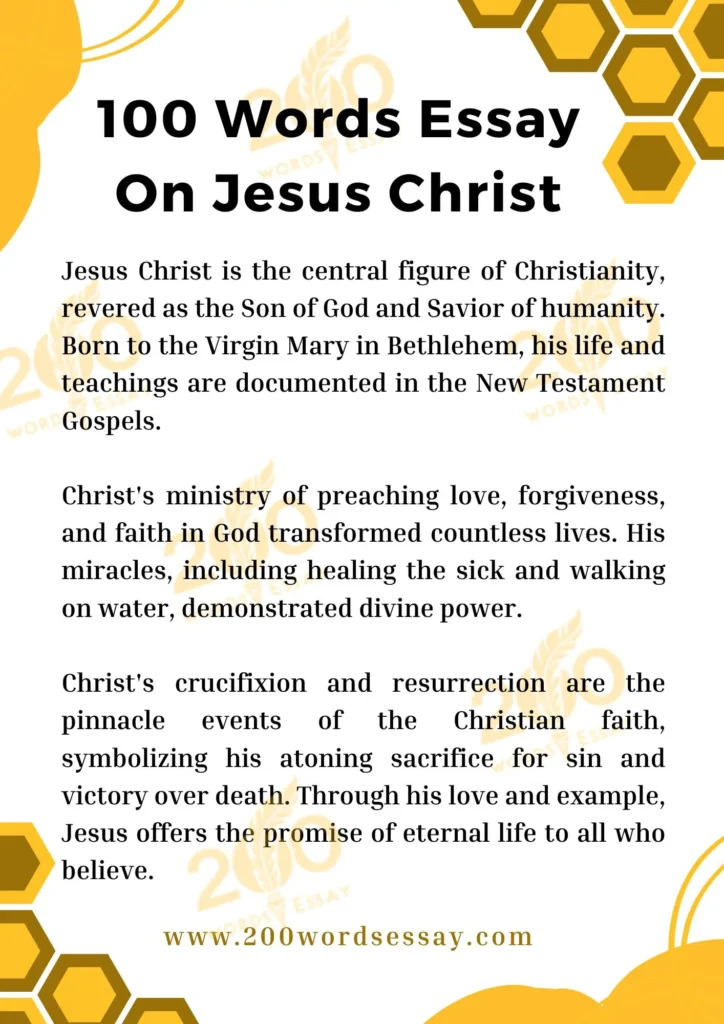 100 Words Essay On Jesus Christ